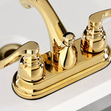 Royale Double-Handle 3-Hole Deck Mount 4-Inch Centerset Bathroom Faucet with Pop-Up Drain