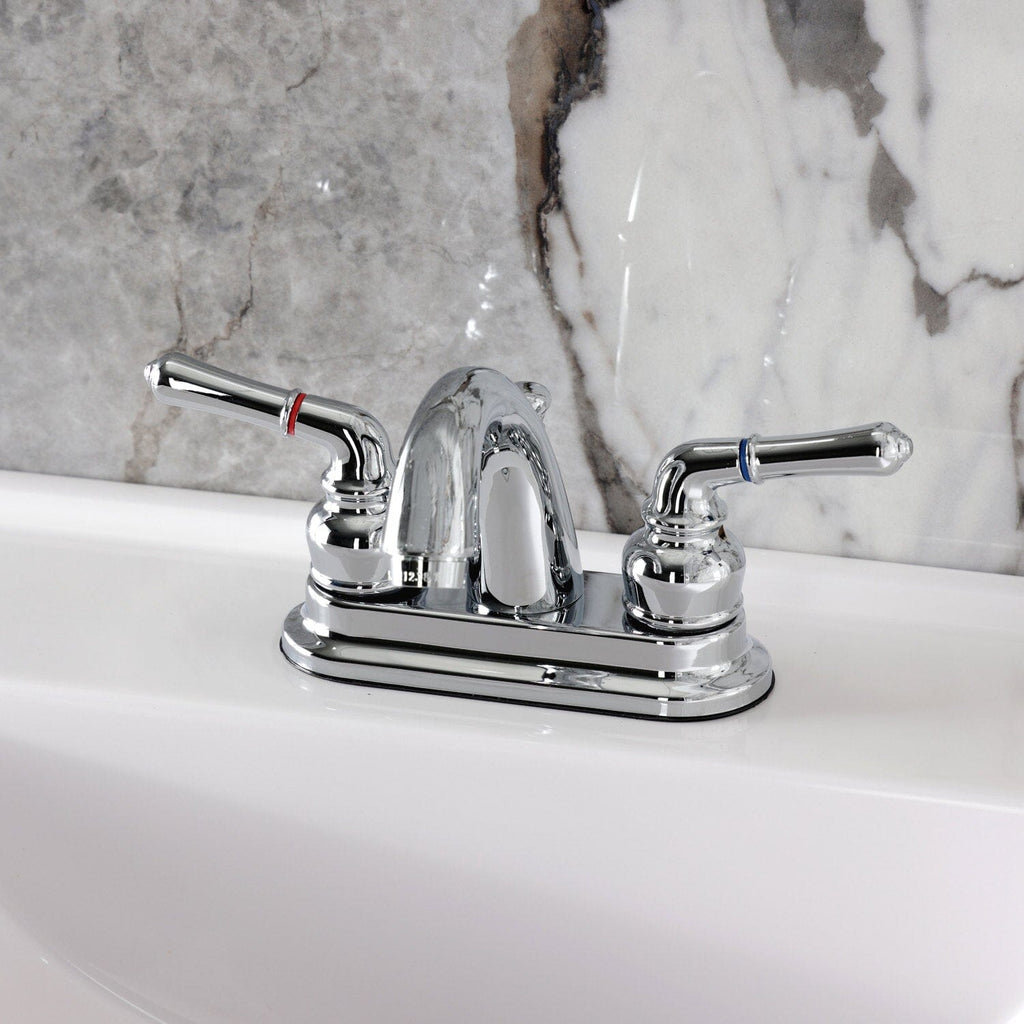 Naples Double-Handle 3-Hole Deck Mount 4-Inch Centerset Bathroom Faucet with Pop-Up Drain