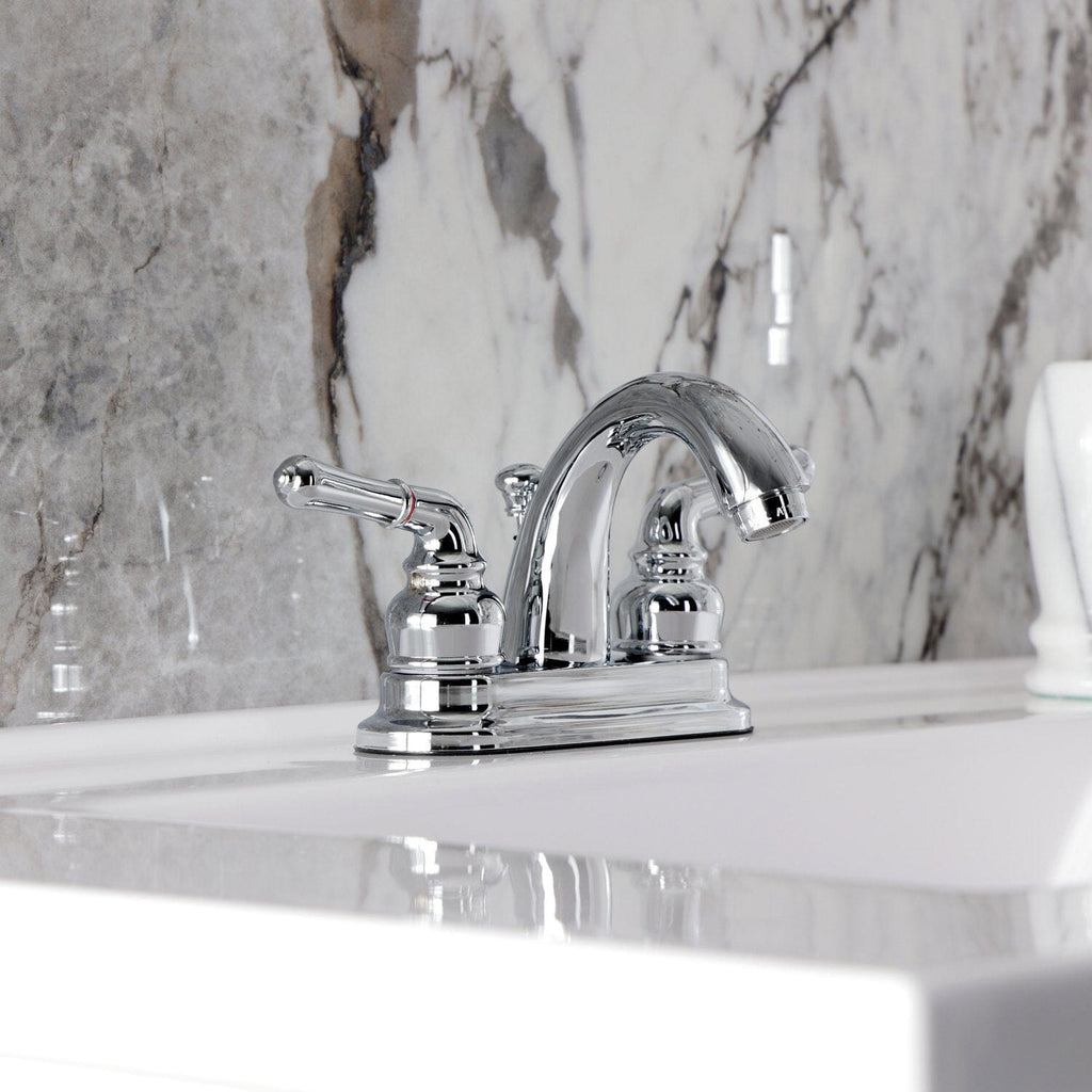 Naples Double-Handle 3-Hole Deck Mount 4-Inch Centerset Bathroom Faucet with Pop-Up Drain