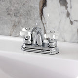 Restoration Double-Handle 3-Hole Deck Mount 4-Inch Centerset Bathroom Faucet with Pop-Up Drain