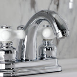 Restoration Double-Handle 3-Hole Deck Mount 4-Inch Centerset Bathroom Faucet with Pop-Up Drain