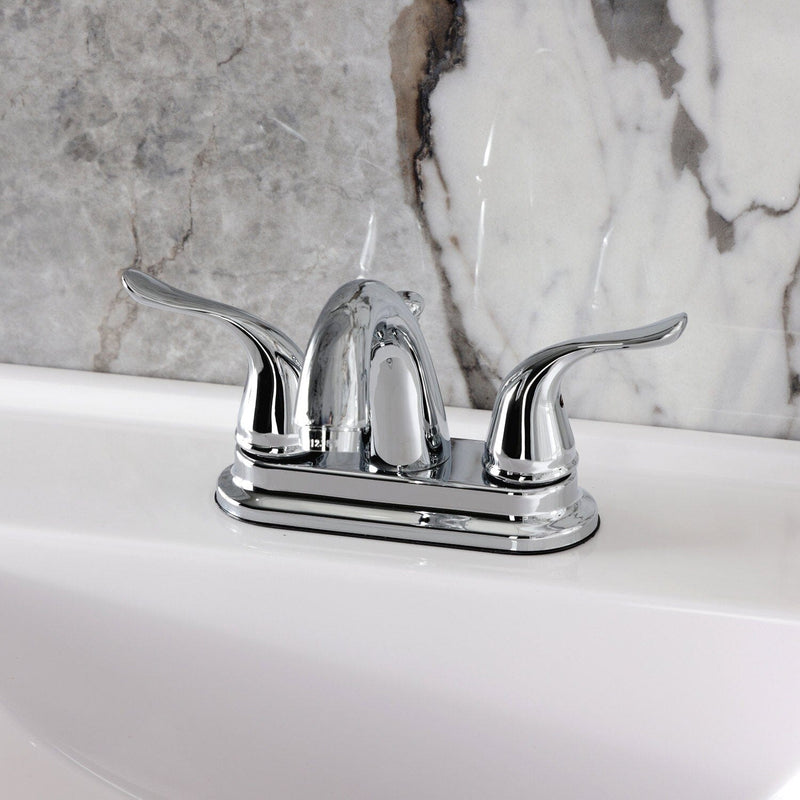 Yosemite Double-Handle 3-Hole Deck Mount 4-Inch Centerset Bathroom Faucet with Pop-Up Drain