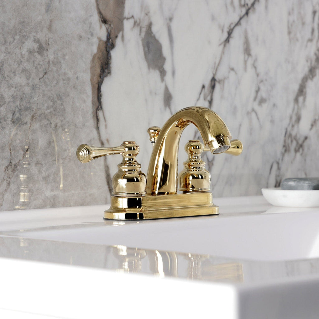 Vintage Double-Handle 3-Hole Deck Mount 4-Inch Centerset Bathroom Faucet with Pop-Up Drain