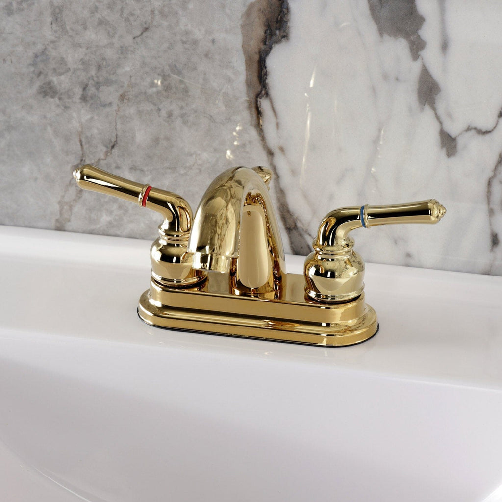 Naples Double-Handle 3-Hole Deck Mount 4-Inch Centerset Bathroom Faucet with Pop-Up Drain