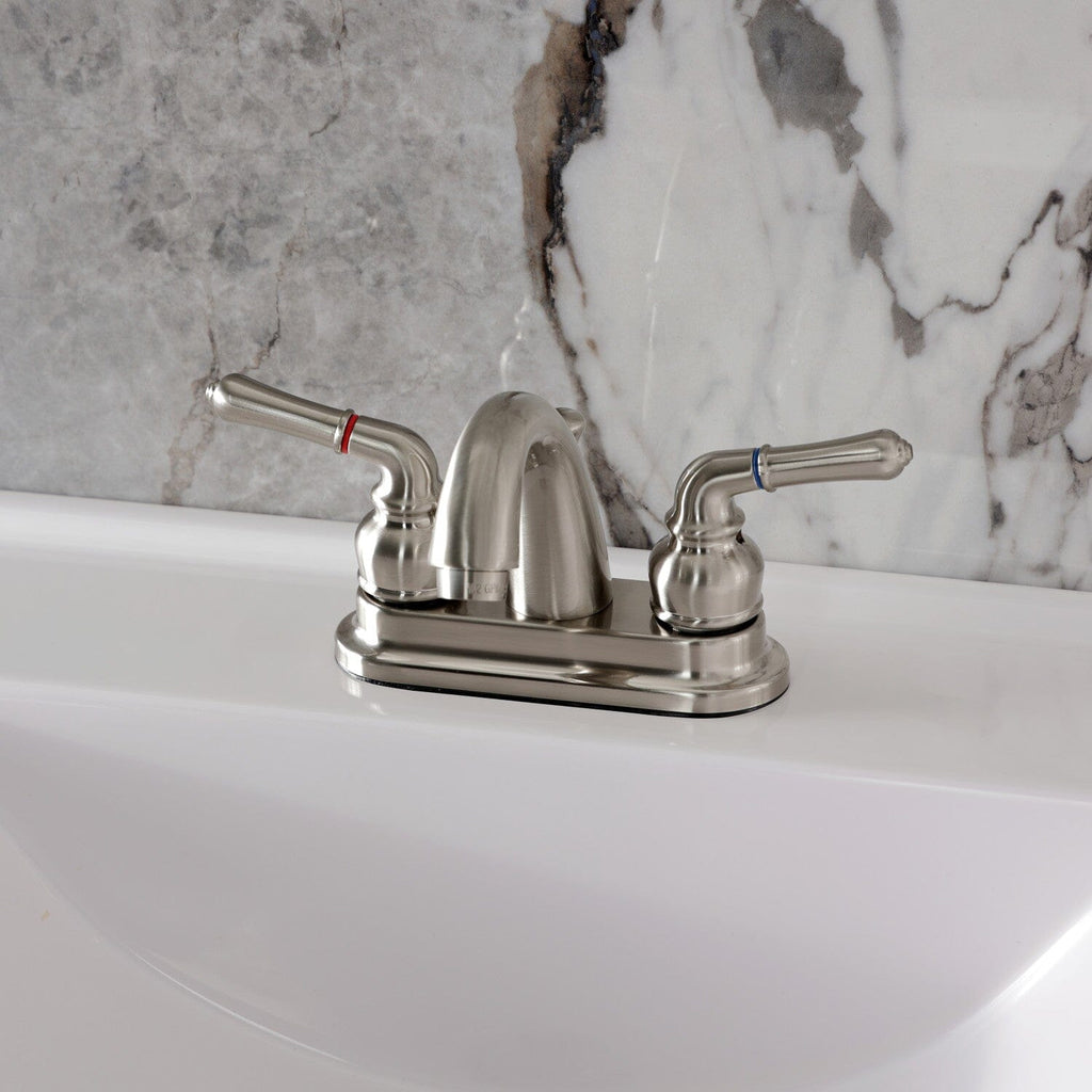 Naples Double-Handle 3-Hole Deck Mount 4-Inch Centerset Bathroom Faucet with Pop-Up Drain