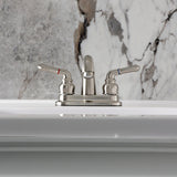 Naples Double-Handle 3-Hole Deck Mount 4-Inch Centerset Bathroom Faucet with Pop-Up Drain