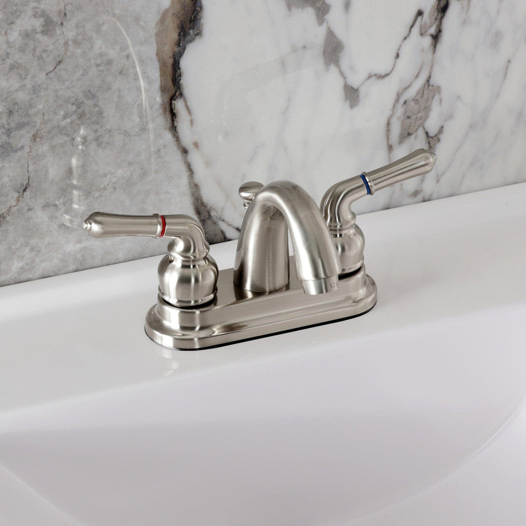 Naples Double-Handle 3-Hole Deck Mount 4-Inch Centerset Bathroom Faucet with Pop-Up Drain