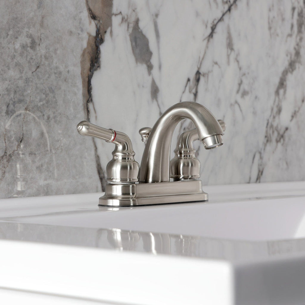 Naples Double-Handle 3-Hole Deck Mount 4-Inch Centerset Bathroom Faucet with Pop-Up Drain