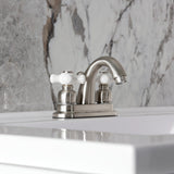 Restoration Double-Handle 3-Hole Deck Mount 4-Inch Centerset Bathroom Faucet with Pop-Up Drain