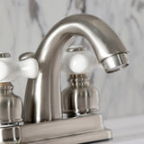 Restoration Double-Handle 3-Hole Deck Mount 4-Inch Centerset Bathroom Faucet with Pop-Up Drain
