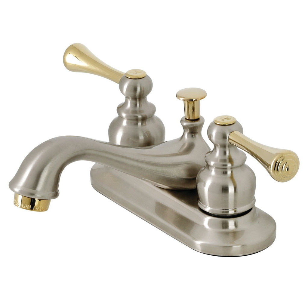 English Vintage Double-Handle 3-Hole Deck Mount 4-Inch Centerset Bathroom Faucet with Pop-Up Drain