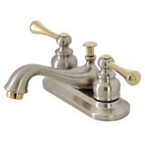 English Vintage Double-Handle 3-Hole Deck Mount 4-Inch Centerset Bathroom Faucet with Pop-Up Drain