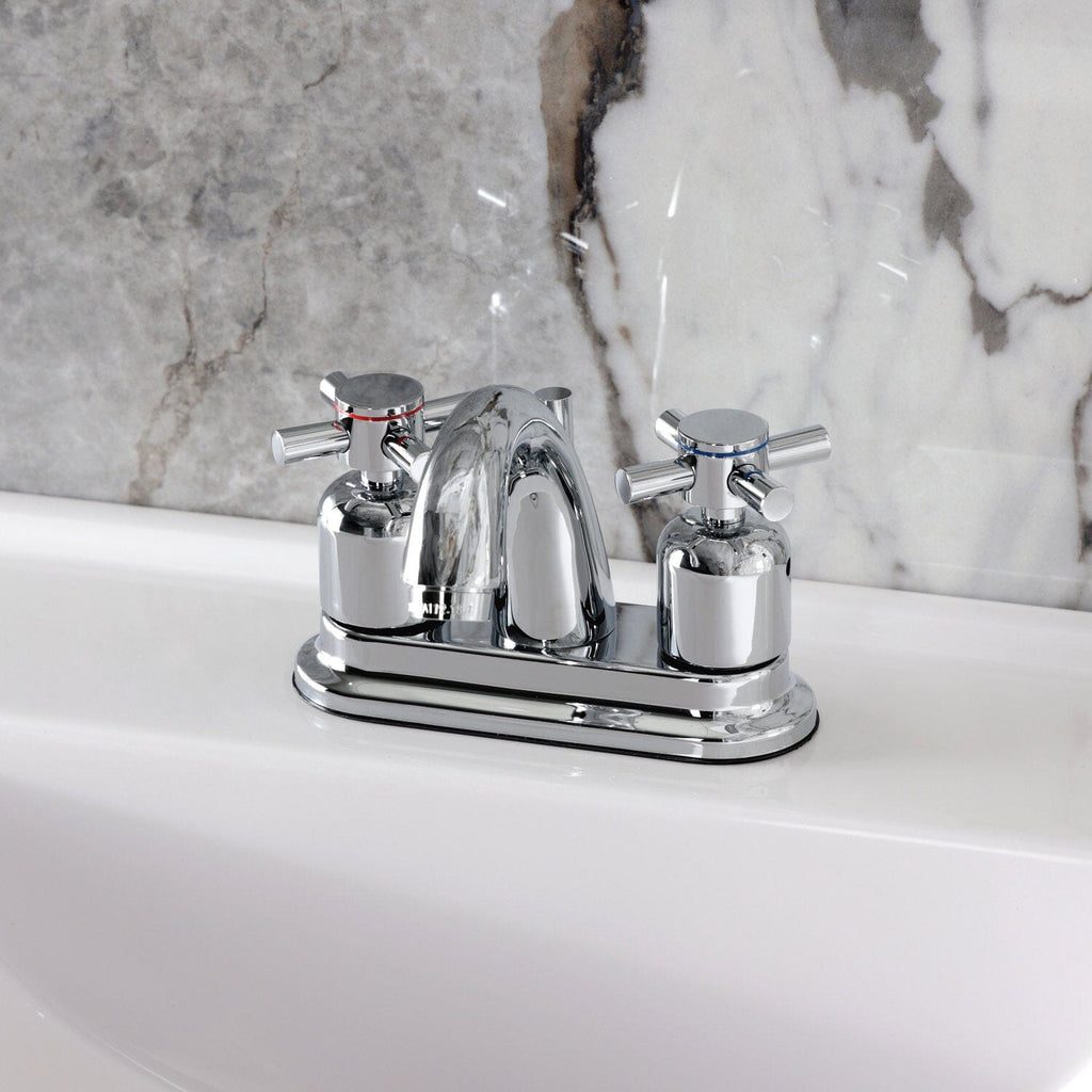 Concord Double-Handle 3-Hole Deck Mount 4-Inch Centerset Bathroom Faucet with Pop-Up Drain