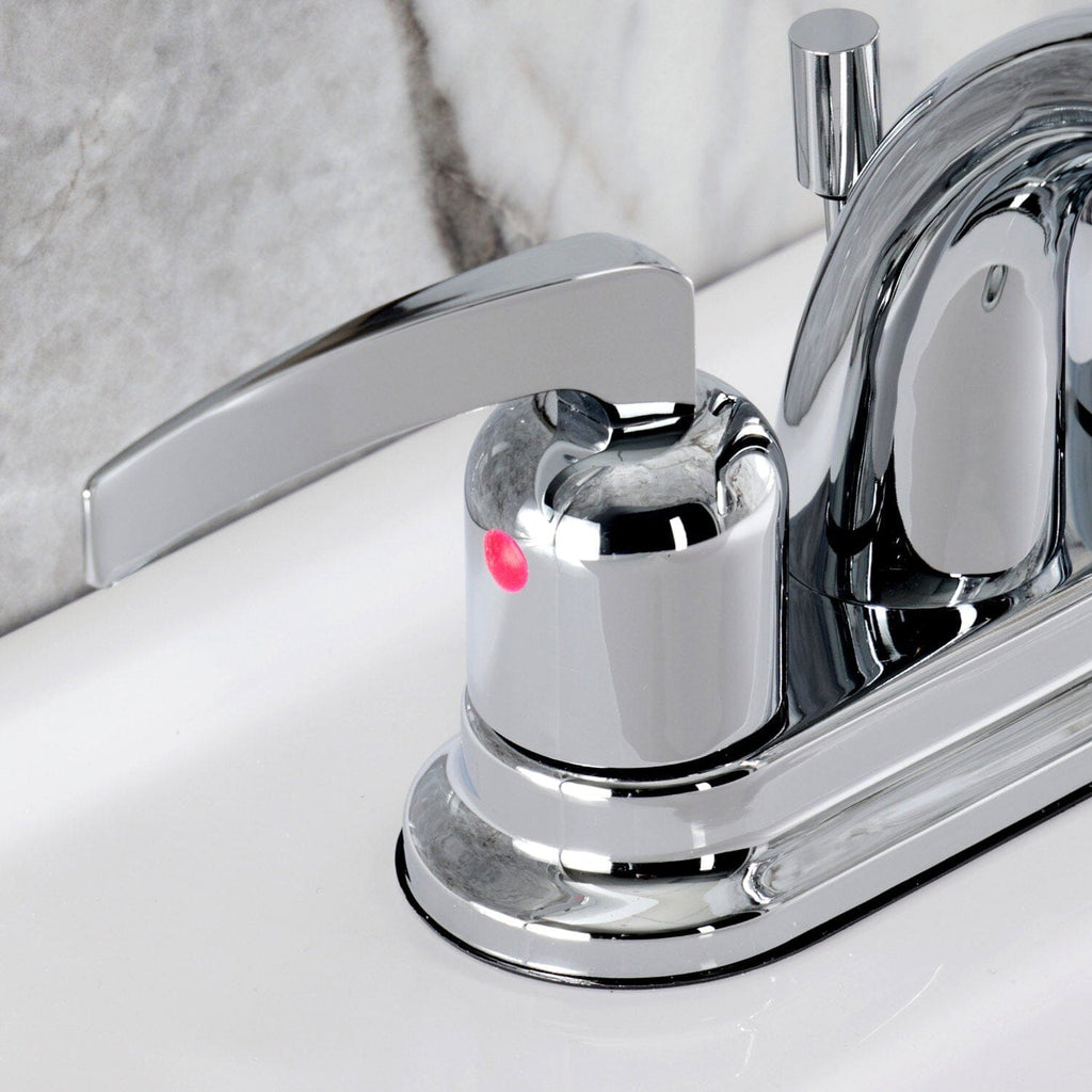 Centurion Double-Handle 3-Hole Deck Mount 4-Inch Centerset Bathroom Faucet with Pop-Up Drain