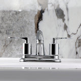 Serena Double-Handle 3-Hole Deck Mount 4-Inch Centerset Bathroom Faucet with Pop-Up Drain