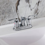 Serena Double-Handle 3-Hole Deck Mount 4-Inch Centerset Bathroom Faucet with Pop-Up Drain