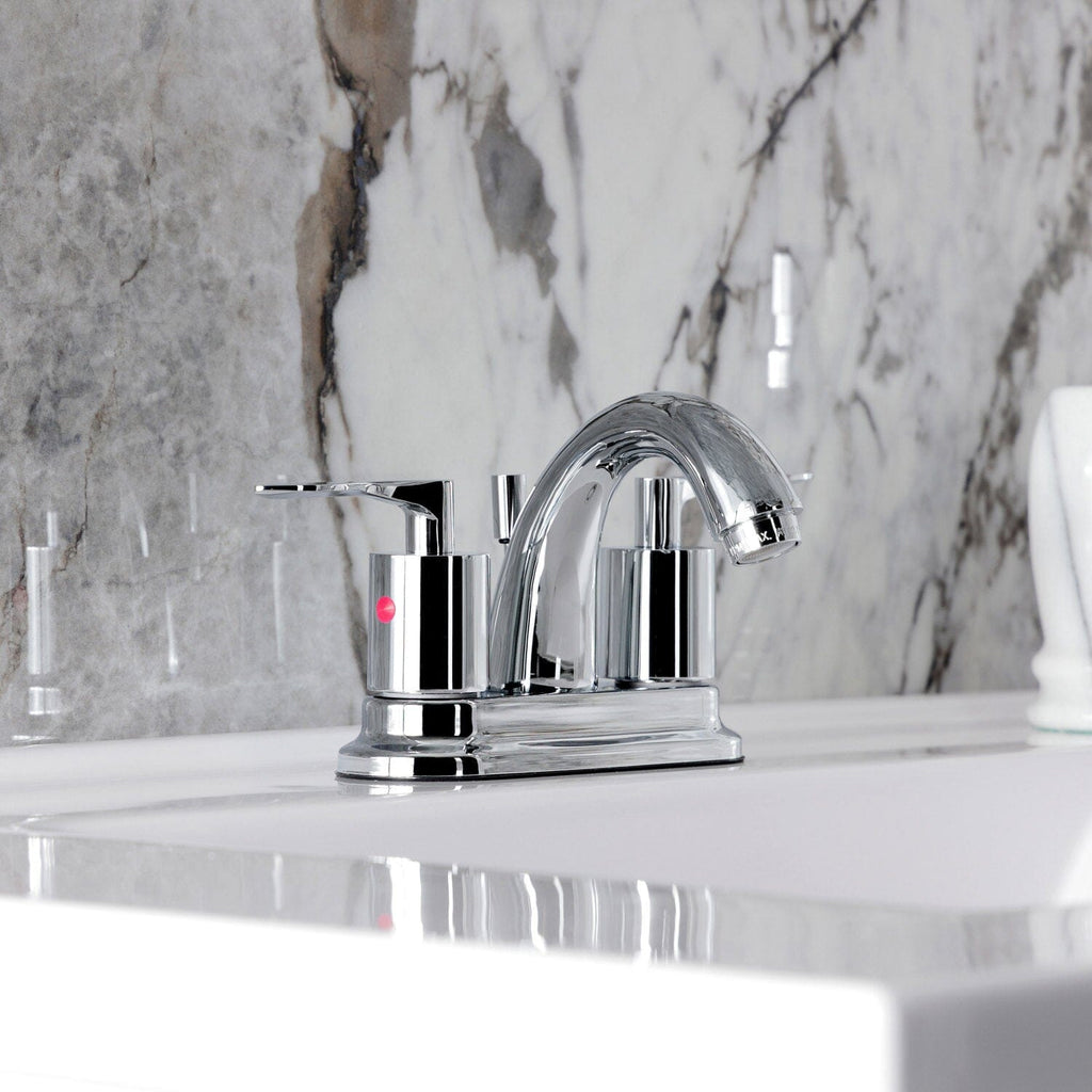Serena Double-Handle 3-Hole Deck Mount 4-Inch Centerset Bathroom Faucet with Pop-Up Drain
