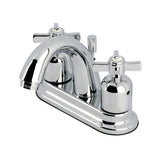Millennium Double-Handle 3-Hole Deck Mount 4-Inch Centerset Bathroom Faucet with Pop-Up Drain