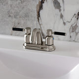 Kaiser Double-Handle 3-Hole Deck Mount 4-Inch Centerset Bathroom Faucet with Pop-Up Drain