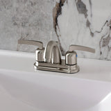 Centurion Double-Handle 3-Hole Deck Mount 4-Inch Centerset Bathroom Faucet with Pop-Up Drain