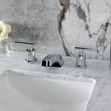 Manhattan Two-Handle 3-Hole Deck Mount Widespread Bathroom Faucet with Pop-Up Drain