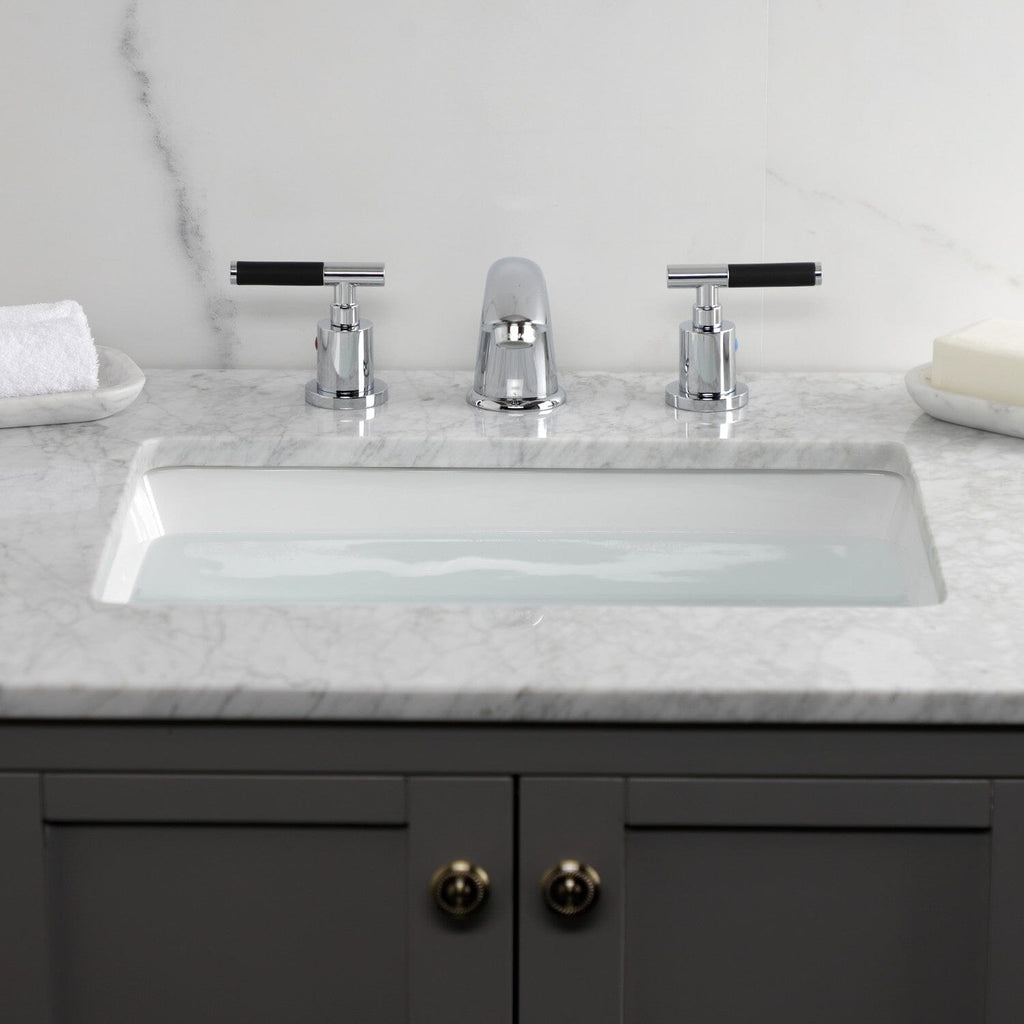 Kaiser Two-Handle 3-Hole Deck Mount Widespread Bathroom Faucet with Retail Pop-Up Drain