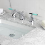 Kaiser Two-Handle 3-Hole Deck Mount Widespread Bathroom Faucet with Retail Pop-Up Drain