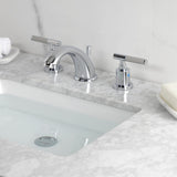 Kaiser Two-Handle 3-Hole Deck Mount Widespread Bathroom Faucet with Retail Pop-Up Drain