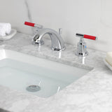 Kaiser Two-Handle 3-Hole Deck Mount Widespread Bathroom Faucet with Retail Pop-Up Drain