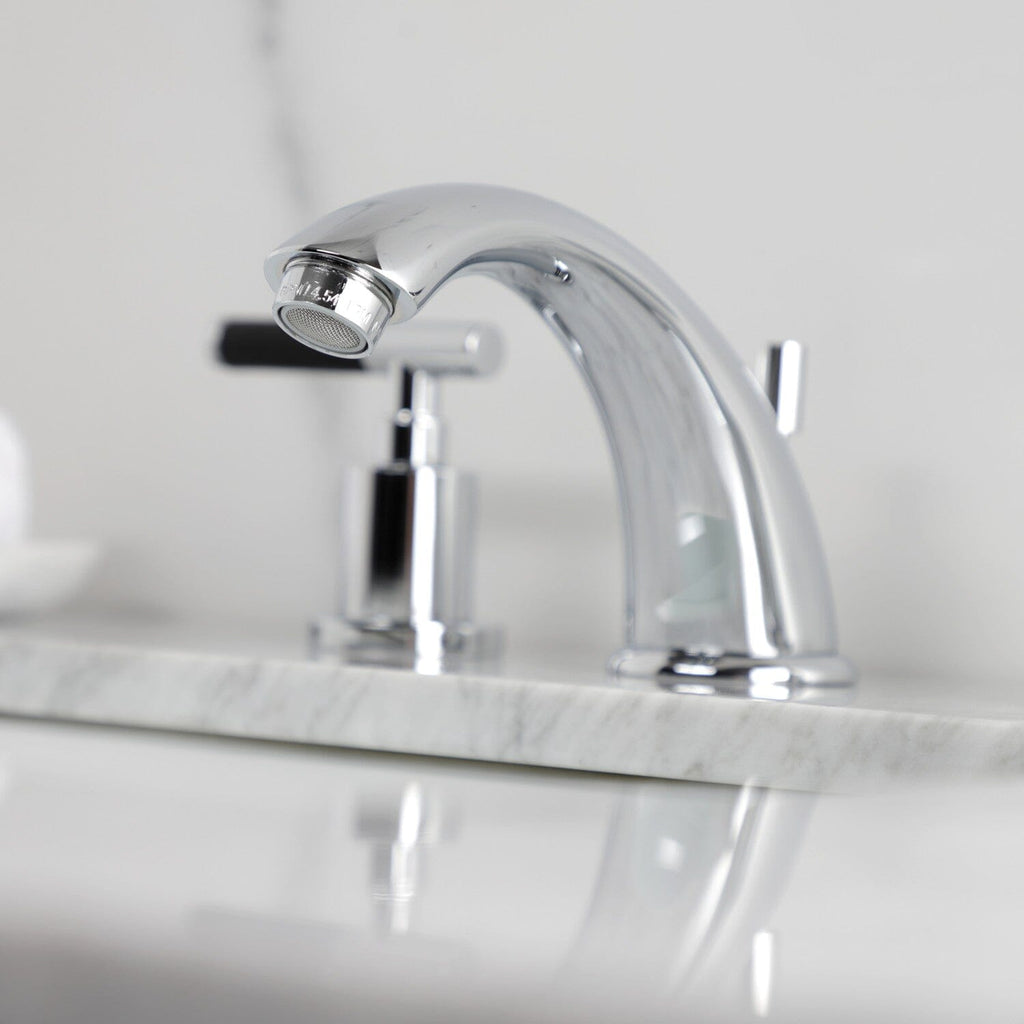 Kaiser Two-Handle 3-Hole Deck Mount Widespread Bathroom Faucet with Retail Pop-Up Drain