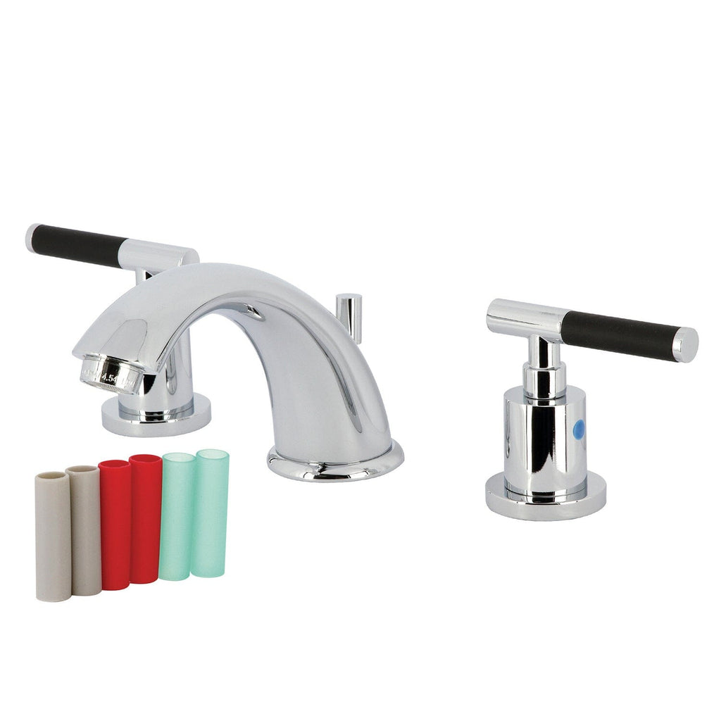 Kaiser Two-Handle 3-Hole Deck Mount Widespread Bathroom Faucet with Retail Pop-Up Drain