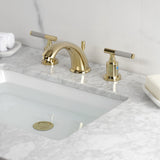 Kaiser Two-Handle 3-Hole Deck Mount Widespread Bathroom Faucet with Retail Pop-Up Drain