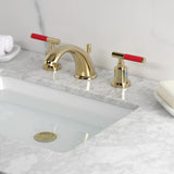 Kaiser Two-Handle 3-Hole Deck Mount Widespread Bathroom Faucet with Retail Pop-Up Drain