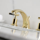 Kaiser Two-Handle 3-Hole Deck Mount Widespread Bathroom Faucet with Retail Pop-Up Drain