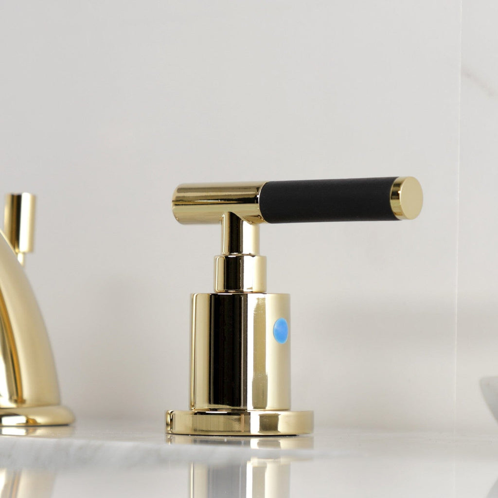 Kaiser Two-Handle 3-Hole Deck Mount Widespread Bathroom Faucet with Retail Pop-Up Drain