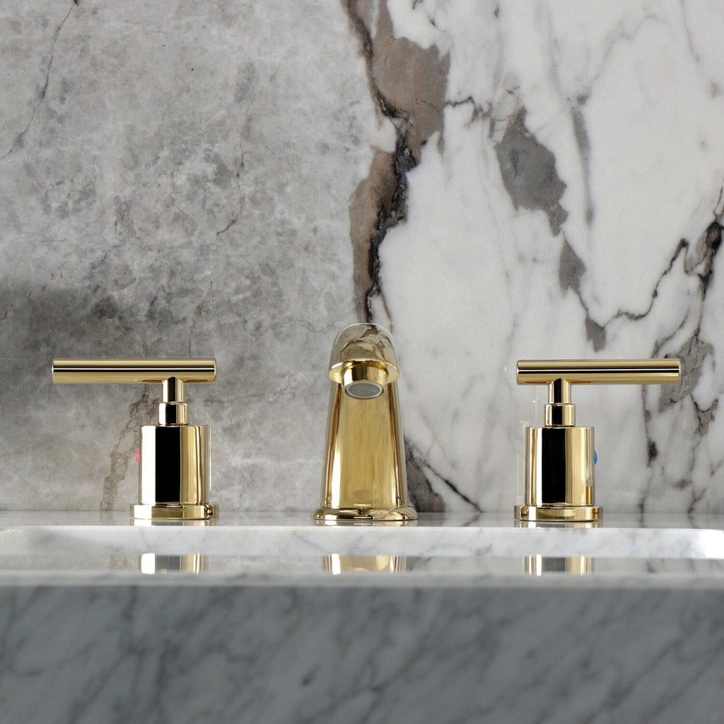 Manhattan Two-Handle 3-Hole Deck Mount Widespread Bathroom Faucet with Retail Pop-Up Drain