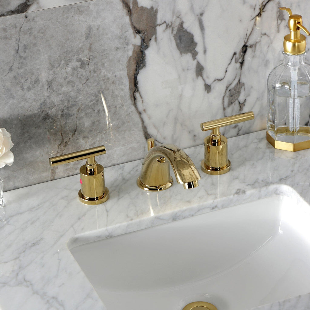 Manhattan Two-Handle 3-Hole Deck Mount Widespread Bathroom Faucet with Retail Pop-Up Drain
