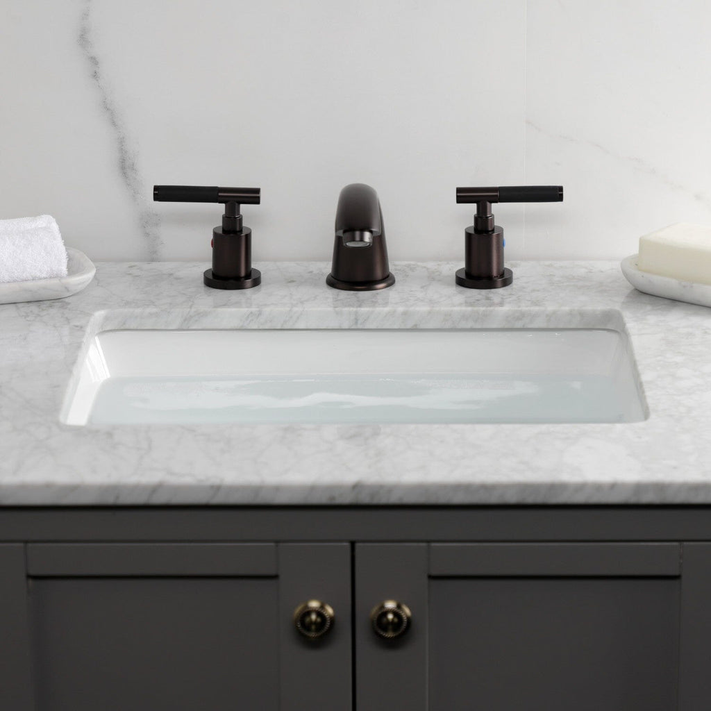 Kaiser Two-Handle 3-Hole Deck Mount Widespread Bathroom Faucet with Retail Pop-Up Drain