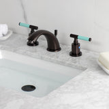 Kaiser Two-Handle 3-Hole Deck Mount Widespread Bathroom Faucet with Retail Pop-Up Drain