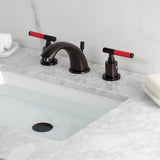 Kaiser Two-Handle 3-Hole Deck Mount Widespread Bathroom Faucet with Retail Pop-Up Drain