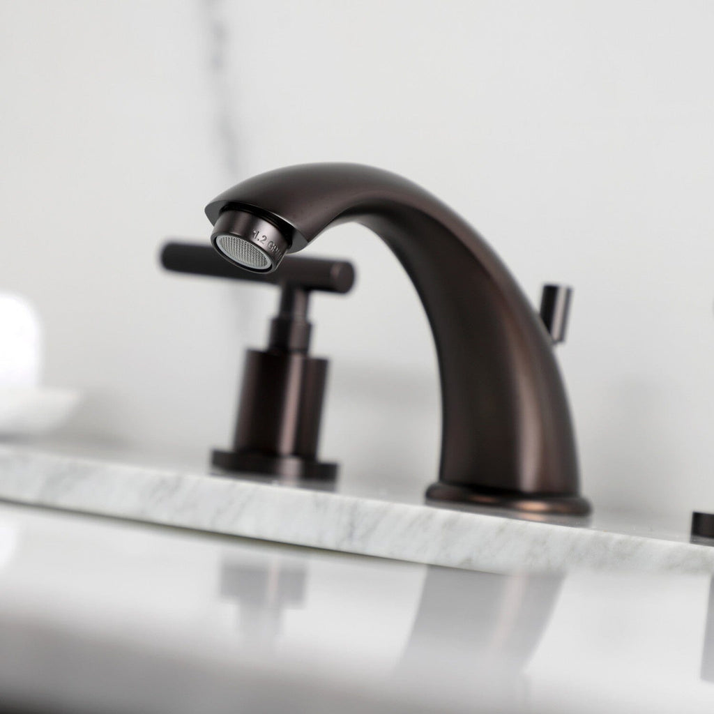 Kaiser Two-Handle 3-Hole Deck Mount Widespread Bathroom Faucet with Retail Pop-Up Drain