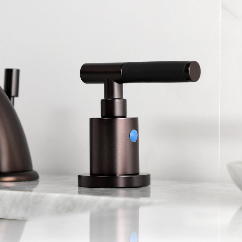 Kaiser Two-Handle 3-Hole Deck Mount Widespread Bathroom Faucet with Retail Pop-Up Drain