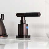 Kaiser Two-Handle 3-Hole Deck Mount Widespread Bathroom Faucet with Retail Pop-Up Drain