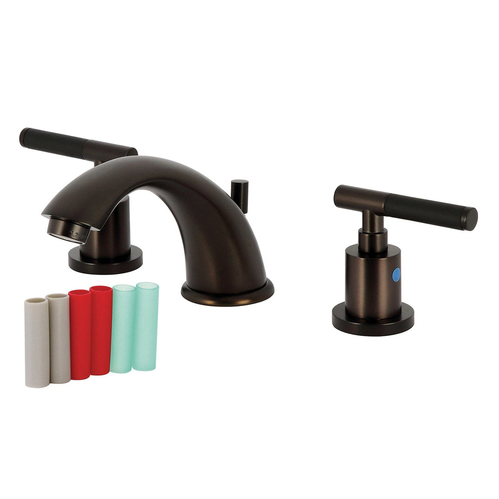 Kaiser Two-Handle 3-Hole Deck Mount Widespread Bathroom Faucet with Retail Pop-Up Drain