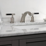 Kaiser Two-Handle 3-Hole Deck Mount Widespread Bathroom Faucet with Retail Pop-Up Drain