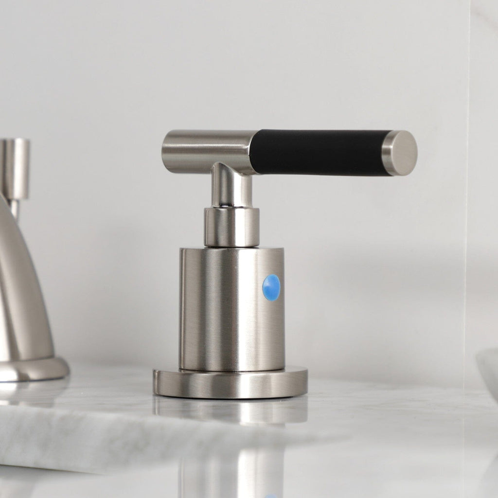 Kaiser Two-Handle 3-Hole Deck Mount Widespread Bathroom Faucet with Retail Pop-Up Drain