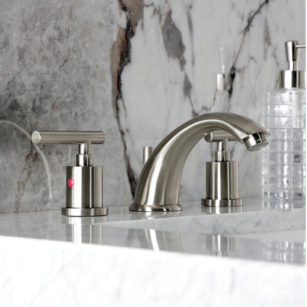 Manhattan Two-Handle 3-Hole Deck Mount Widespread Bathroom Faucet with Retail Pop-Up Drain