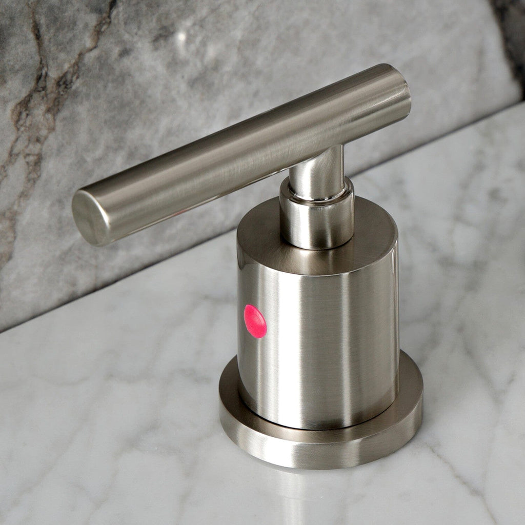 Manhattan Two-Handle 3-Hole Deck Mount Widespread Bathroom Faucet with Retail Pop-Up Drain