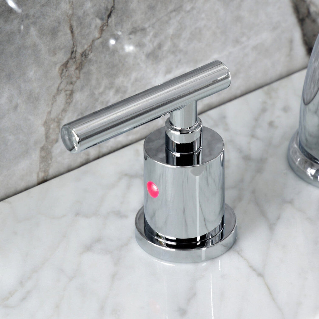 Manhattan Two-Handle 3-Hole Deck Mount Widespread Bathroom Faucet with Retail Pop-Up Drain