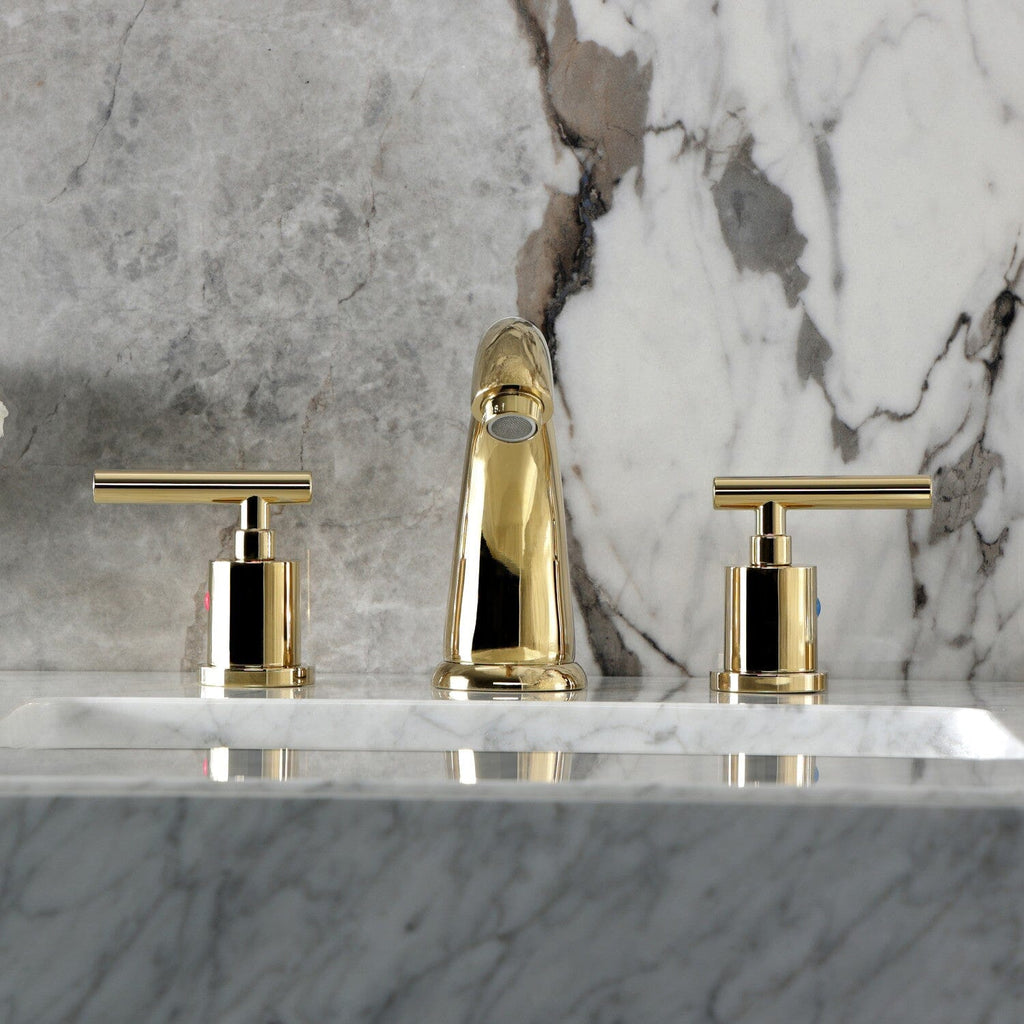 Manhattan Two-Handle 3-Hole Deck Mount Widespread Bathroom Faucet with Retail Pop-Up Drain